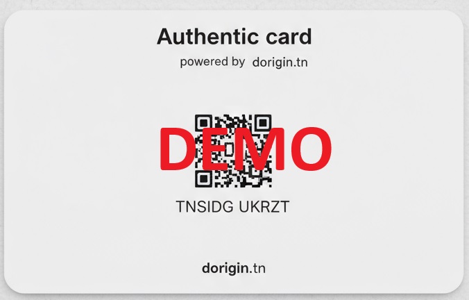 Exemple de carte d'authenticité